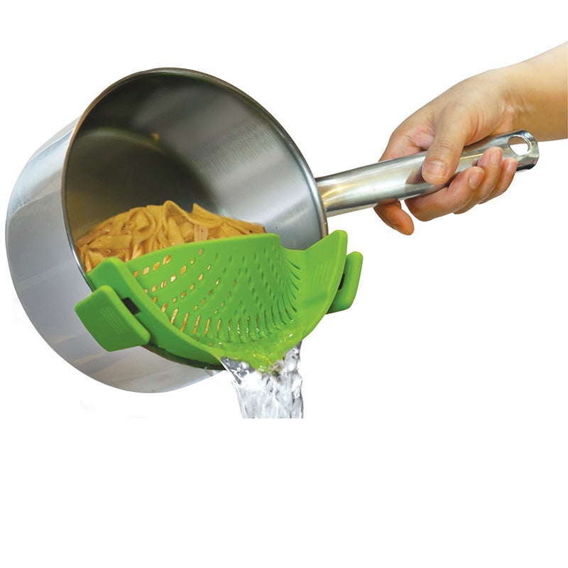 Kitchen Gizmo Snap 'N Strain Strainer - Clip on Silicone Colander Fits All  Pots